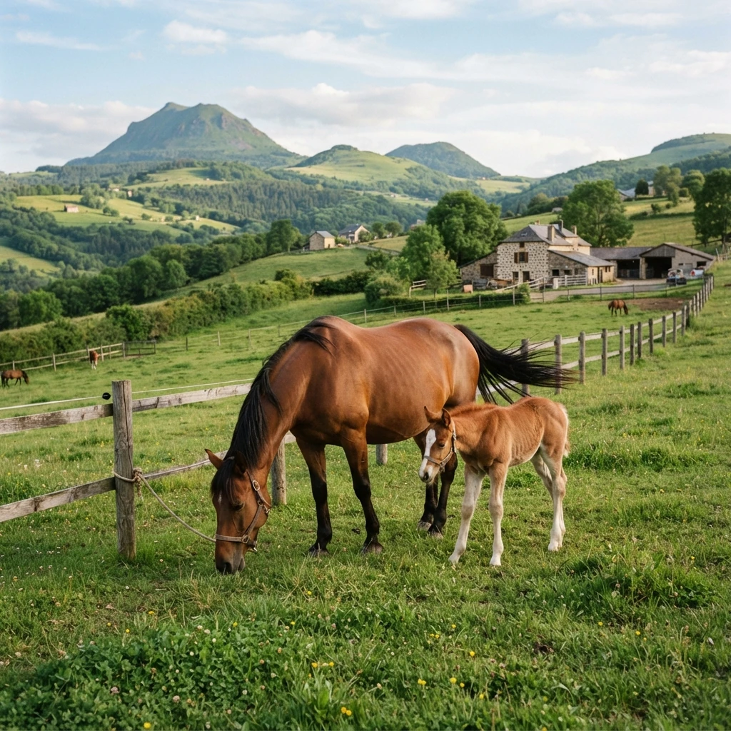 Élevage de chevaux au Aux Bergers d'Espradel, Puycapel