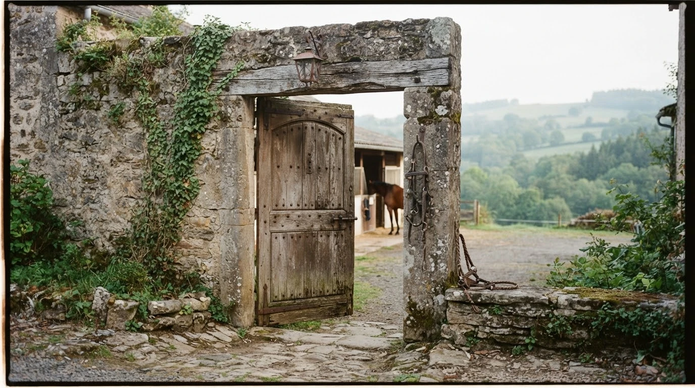 Entrée du Aux Bergers d'Espradel, centre équestre à Puycapel