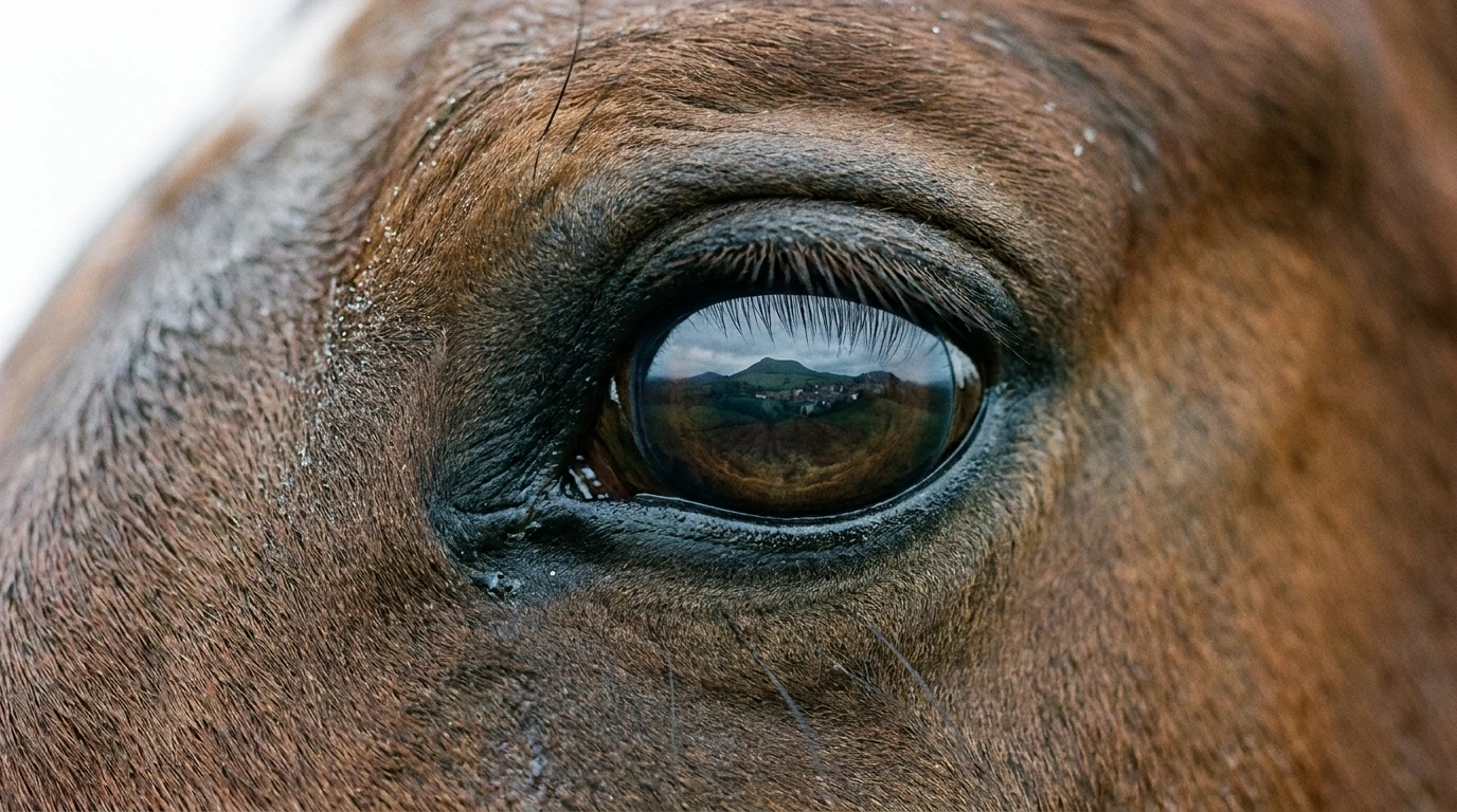 Un regard de cheval au Aux Bergers d'Espradel, Puycapel